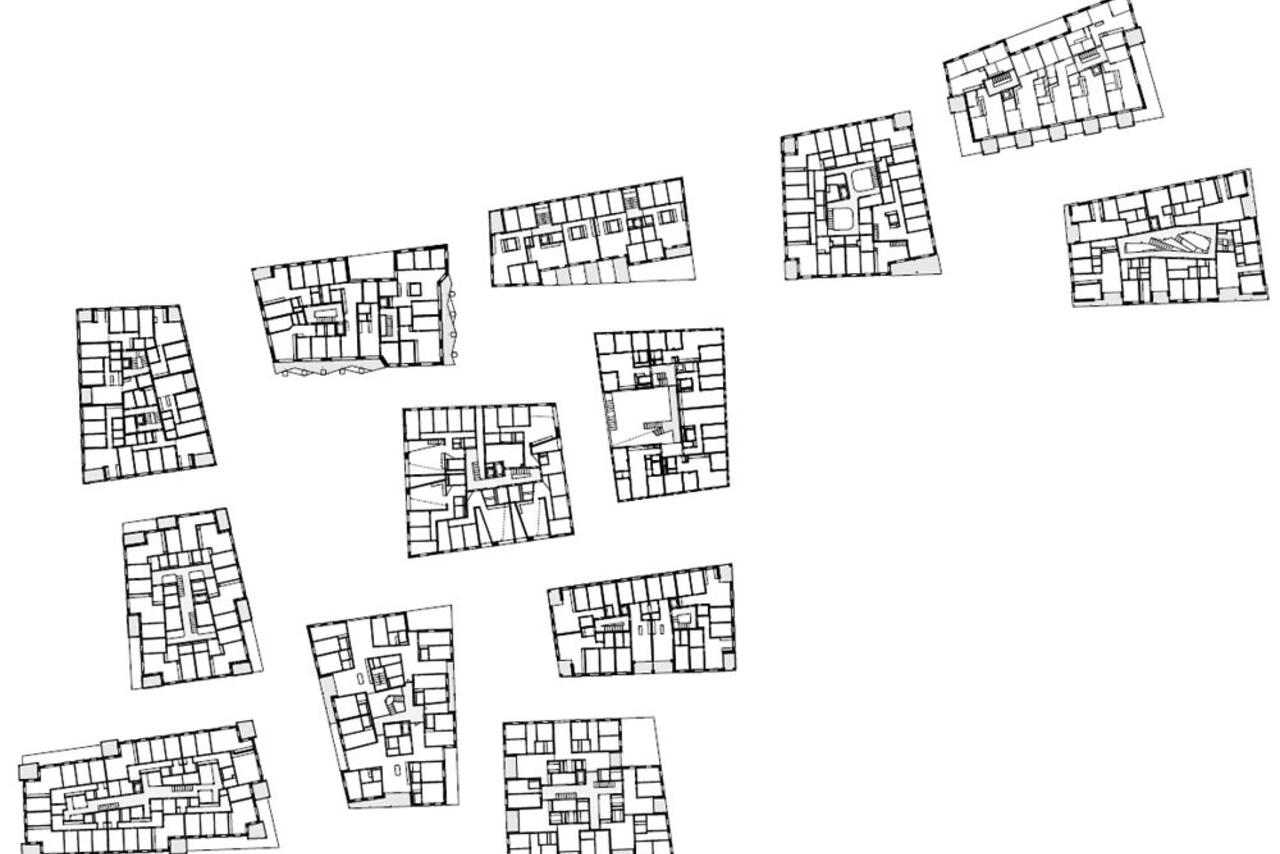 Das Mosaik der grossen Bauten von Mehr als Wohnen, deren Kompaktheit ein zentrales Element der wegweisenden Siedlung ist.